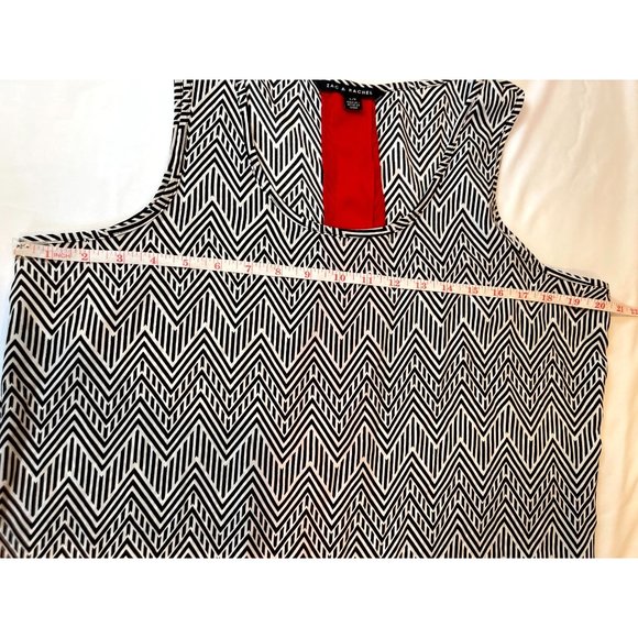 Zack & Rachel Womens Tunic Blouse Split Back Sleeveless Aztec Print Black Red L - Picture 4 of 7